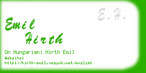 emil hirth business card